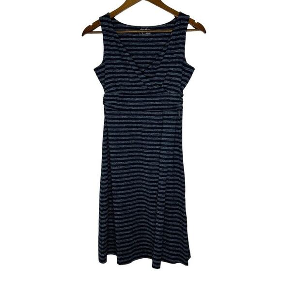 Eddie Bauer Striped Sleeveless Dress Navy Gray Size XS - Picture 1 of 9